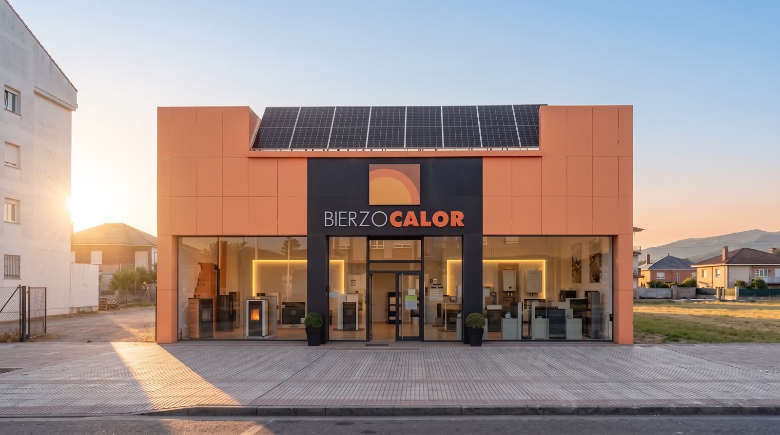 Fachada de la tienda de Bierzo Calor en la Avenida de Galicia, Ponferrada